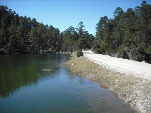 Una represa junto al camino