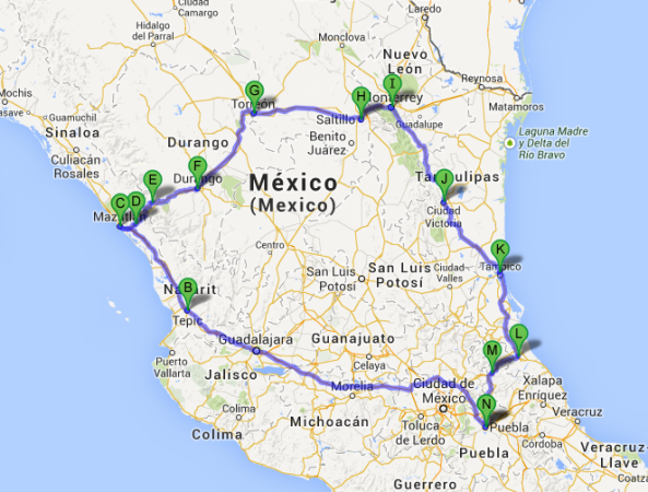 El recorrido Costa a Costa, alrededor de 3200 km.