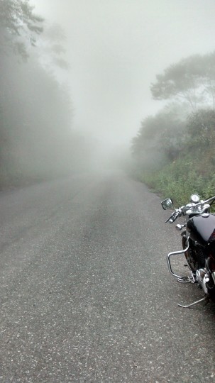 Las partes a mayor altitud de la ruta son muchas veces con niebla. 